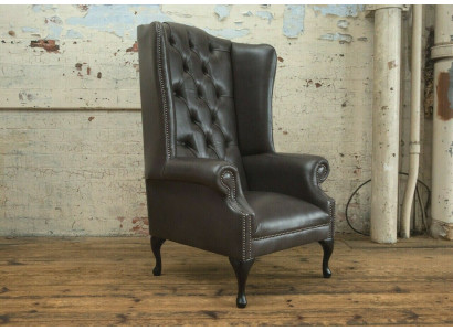 Chesterfield sillón individual de orejas sofá sofá relax tapizado terciopelo cuero tela