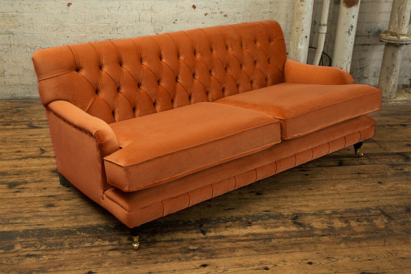 Chesterfield sofá Cojines de asiento resistentes y de alta calidad sofá de tres plazas