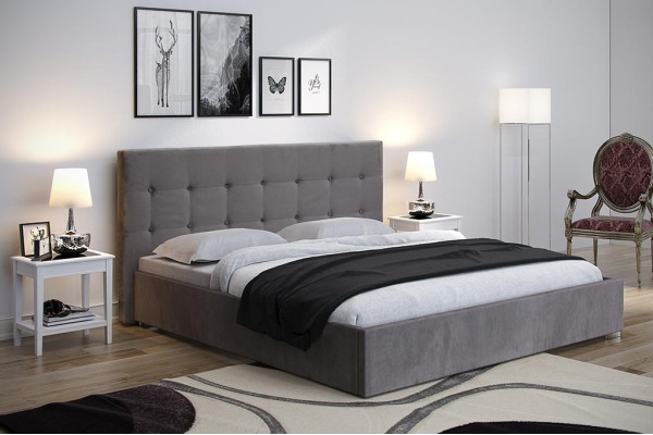 Beige 160x200 cama dormitorio camas textil cuero hotel lujo tapizado grande nuevo