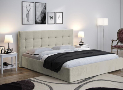 Beige 160x200 cama dormitorio camas textil cuero hotel lujo tapizado grande nuevo