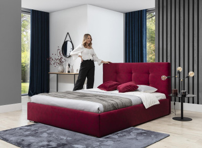 Bordaux 160x200 cama dormitorio camas textil cuero hotel de lujo acolchado grande