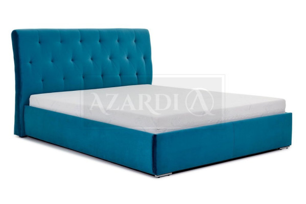 Cama acolchada de lujo diseño doble de hotel 180x200cm dormitorio de terciopelo nuevo