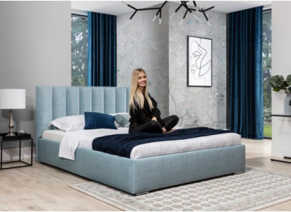 Cama azul Estructuras de cama modernas Muebles tapizados Camas de hotel de lujo Dormitorio