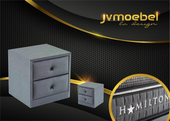 Diseño de mesita de noche de tela acolchada Muebles Mesitas de noche Consolas Dormitorio Tela