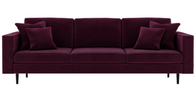 Tela de sofás de salón en color vino bordó italiano de muebles de diseño.