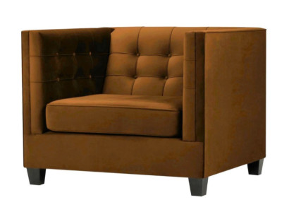Sillón moderno Chesterfield de tela marrón creativo muebles de salón.