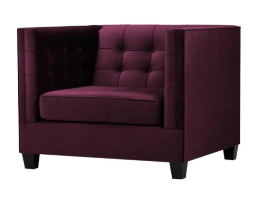 Sillón Chesterfield de tela violeta para muebles creativos nuevos y modernos de sala de estar.