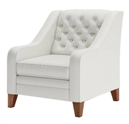 Silla de tela blanca creativa de muebles modernos Chesterfield para sala de estar.