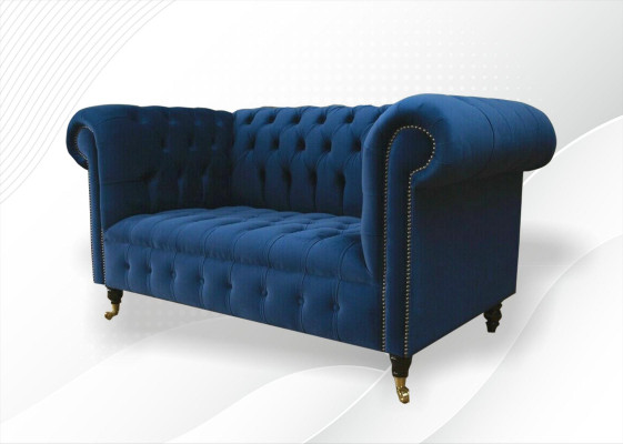 Clásico sofá de tela - sofá de terciopelo Chesterfield de 2 plazas Nueva jvmoebel ®