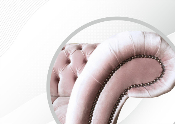 Sillón Chesterfield rosa de tela para sala de estar, diseño moderno, muebles creativos nuevos.