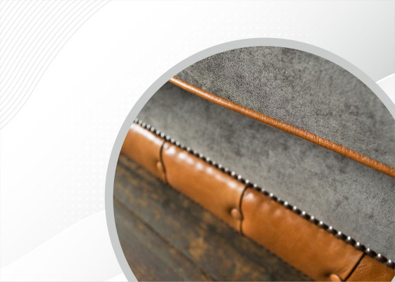 Sillón Chesterfield de tela gris para diseño de lujo moderno del salón.