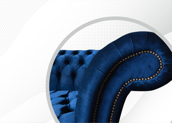 Silla Chesterfield de tela azul muebles creativos modernos de lujo para sala de estar.