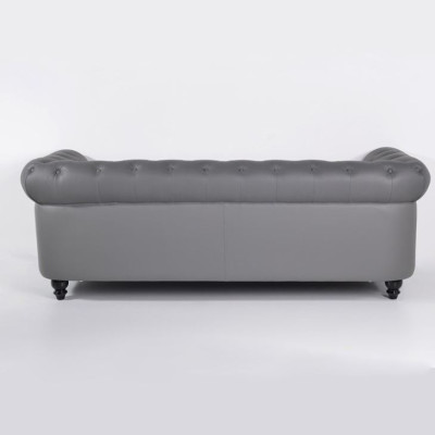 Sofá gris Chesterfield sofá de oficina sofá de recepción cuero textil nuevo jvmoebel ®