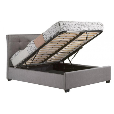 Chesterfield Design Tapizado Cama de matrimonio inglesa Cama doble Gris Camas 160/180x200