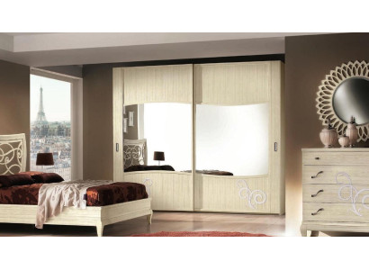 Armario con puertas correderas Armario de dormitorio Armarios de pared Blanco Espejo