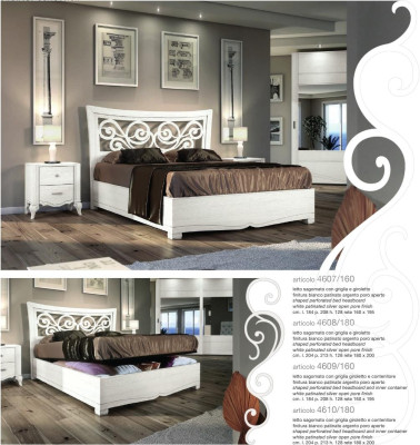 Estructuras de cama Cama Cama doble Camas Acolchado Madera Diseñador Doble Marco de cama blanco