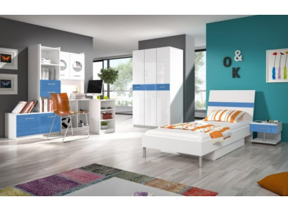 Conjunto de habitación infantil Mesa Cama Armario Cómoda Set de 5 piezas Habitación juvenil completa