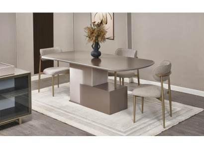 Comedor Rincón de comedor Conjunto de comedor Mesa de comedor Sillas Madera Beige 7 piezas Mesa.