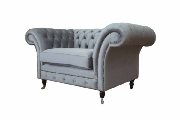 Sillón Chesterfield de tela sofá tela sofás sofás sofás lounge gris