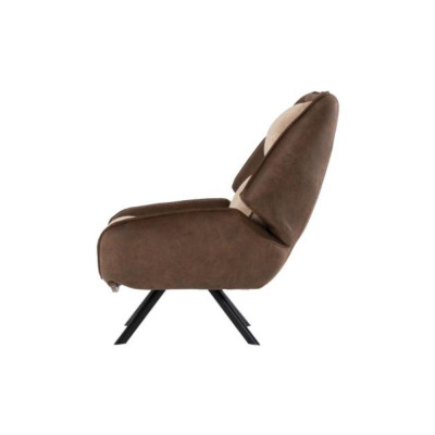Sillón marrón de lujo Tapizado de tela Sillón individual Relax Mobiliario de sala de estar