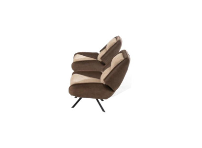 Sillones de sala beige-marrón Conjunto de tapizados de 2 piezas elegante Muebles de lujo
