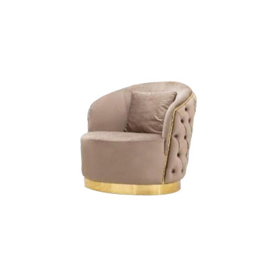 Sala de estar diseñador Sillón Chesterfield beis Muebles tapizados Diseño de lujo