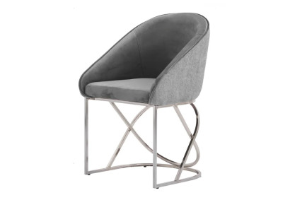 Grupos de comidas Sillas de comedor de lujo 6x sillas Textil, color gris Muebles modernos nuevos