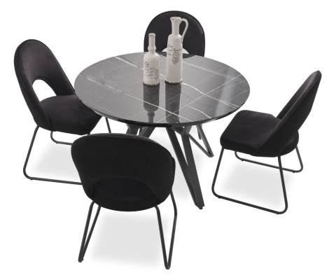 Juego de comedor Set mesa de comedor 6 sillas Juego completo de lujo de 7 piezas