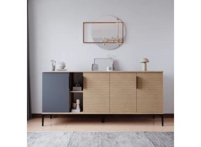Marrón Gris Claro Moderno Rectangular Aparador Sala de estar Diseño de lujo