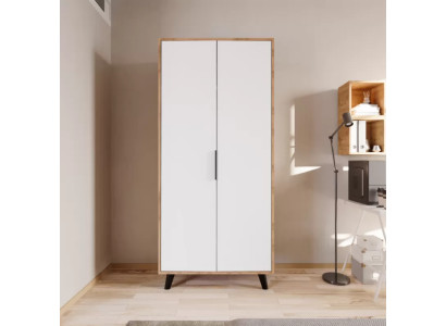 Dormitorio Armario de ropa Diseño moderno Blanco Marrón Bicolor Lujo