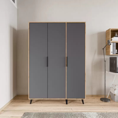 Gris Marrón Diseño Moderno Armario Rectangular Dormitorio Lujo