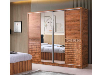 Armario marrón monocromático rectangular de diseño moderno estilo dormitorio