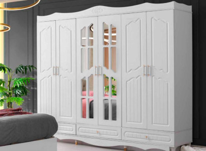 Armario clásico rectángular diseño dormitorio blanco unicolor.