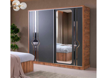 Armario gris marrón de dos colores Diseño moderno Dormitorio Rectangular