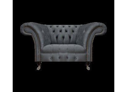 Chesterfield - Sillón moderno gris diseñador Sala de estar Sofisticado sillón reclinable
