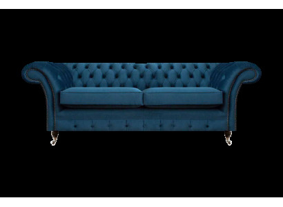 Sofás Chesterfield de lujo para la sala de estar azul, sofás diseñados de dos plazas.