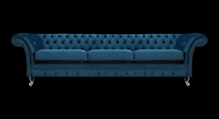Sofá tapizado Chesterfield azul Sofás de tela modernos Muebles de sala de estar