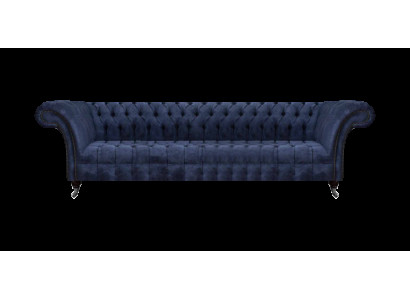 Sofás Chesterfield azules para la sala de estar, sofá de cuatro plazas, sofás tapizados.