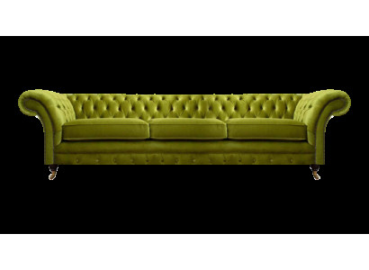 Sofá tapizado Chesterfield verde oliva con función de cama para sala de estar.