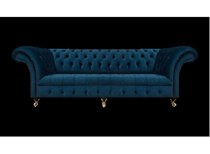 Muebles de diseñador Chesterfield Sofá azul oscuro Designer Sofás de tela de lujo