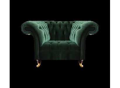 Chesterfield silla verde, sillón de tela asiento de tela muebles de sala de estar.
