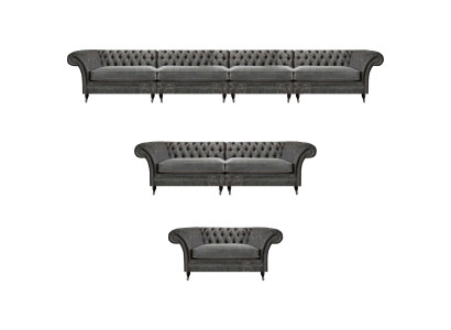 Chesterfield Conjunto de sofás de diseñador en tela Muebles de diseñador con asientos sofa