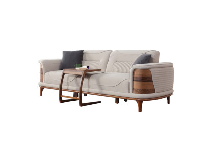 Sofás de tres plazas para la sala de estar en lujoso color beige.