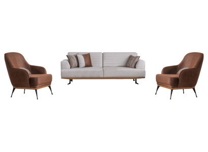 Conjunto moderno de sala de estar de 3 piezas: sofá triple y sillón para sala de estar.