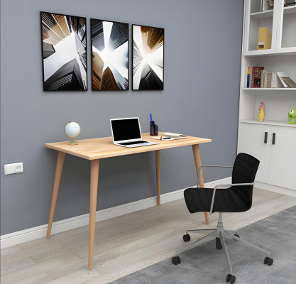Mesa de madera beige Mesa de loft de diseñador Escritorios elegantes Muebles de lujo