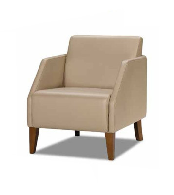 Sillón de lujo de una plaza en color beige, sillón acolchado de diseñador, mueble de salón.