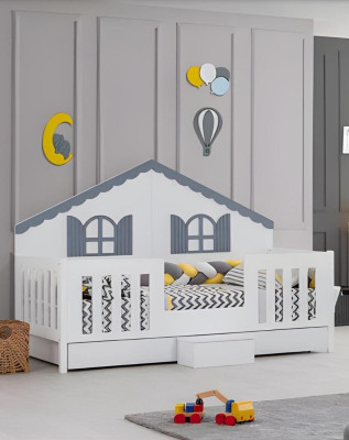 Muebles para habitación de niños Marco de cama Moderna Cama Cama de niños Habitación de niños Madera nueva
