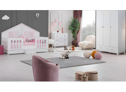 Set de habitación infantil Moderno Cama Multicolor Armario Cómoda Nuevo