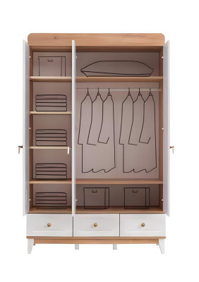 Armario infantil blanco de madera moderno y nuevo.