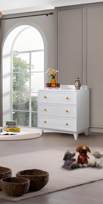Set de habitación infantil Lujo Cómodas Blancas Armario Diseño de Madera Moderno Muebles